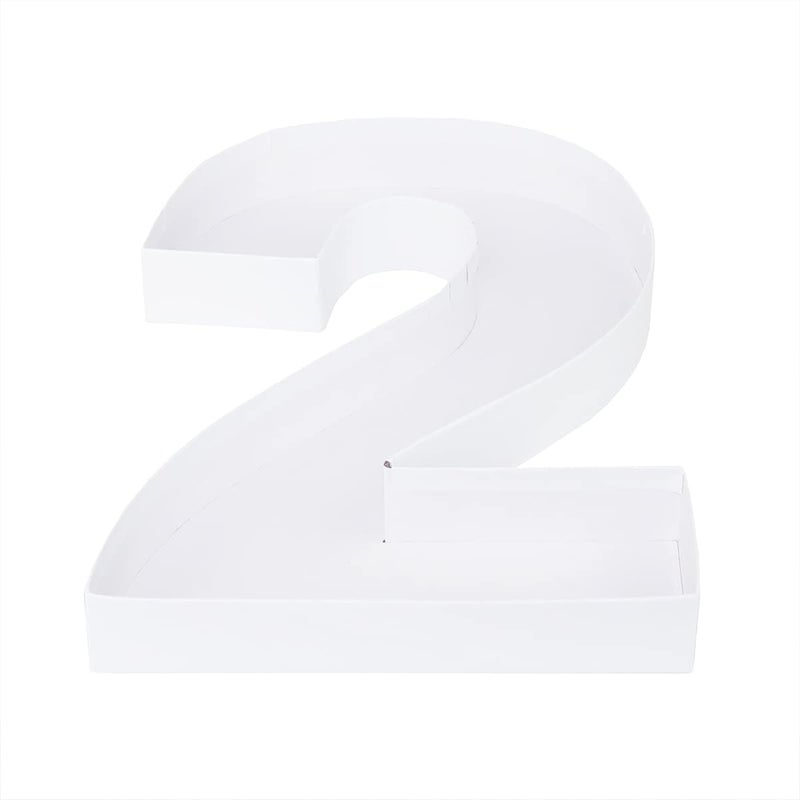 WENPACK 12" Fillable Cardboard Number Shaped Gift Grazing Charcuterie Board Paper Container (2) - Image 2
